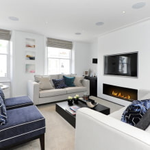 TV over the fireplace: views, choice of location, examples in various styles-7