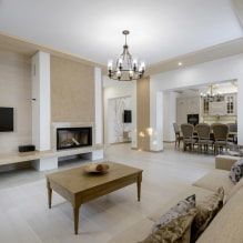 Living room with fireplace and TV: views, location options on the wall, ideas for an apartment and a house-1