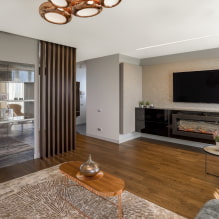 Living room with fireplace and TV: views, location options on the wall, ideas for an apartment and a house-4