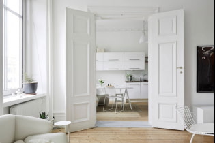 White doors in the interior: types, design, fittings, combination with the color of the walls, floor
