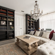 Doors in the living room (hall): types, materials, color, design, choice of shape and size-4