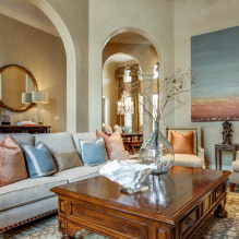 Arch to the living room (hall): views, materials, design, location-2