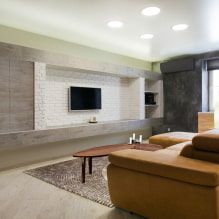 Niche for TV: types, design, decoration materials (drywall, laminate, wallpaper, etc.) - 2