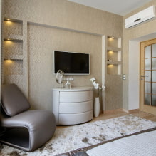 Niche for TV: types, design, decoration materials (drywall, laminate, wallpaper, etc.) - 3