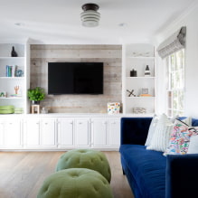 Niche for TV: types, design, decoration materials (drywall, laminate, wallpaper, etc.) - 4