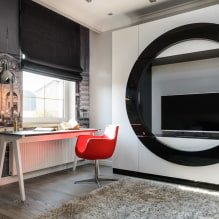 Niche for TV: types, design, decoration materials (drywall, laminate, wallpaper, etc.) - 5