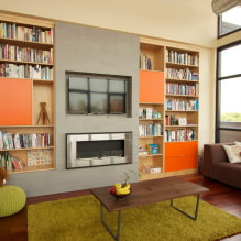 Niche for TV: types, design, decoration materials (drywall, laminate, wallpaper, etc.) - 7