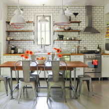 Loft-style tables: photos, types, materials, shapes, design examples, colors-8