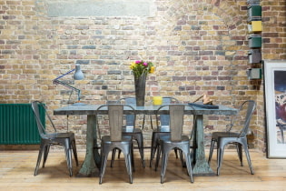 Loft-style tables: photos, types, materials, shapes, design examples, colors