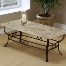 Forged tables: photos, types, shapes, design, varieties of tabletops-4