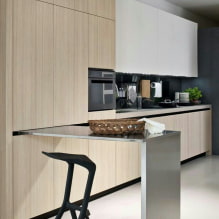 Pull-out table: photo in the interior, types, forms, materials, built-in options-2