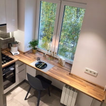 Window sill table: types, materials, design ideas, forms, photos in the interior-0