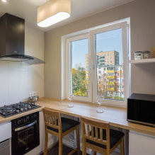 Window sill table: types, materials, design ideas, forms, photos in the interior-4