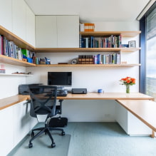 Corner computer table: photos in the interior, design, types, materials, colors-1