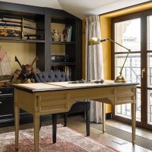 Desk: photo, views, materials, design, color, shape, location in the room-5