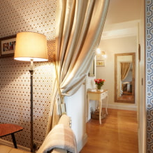 Curtains on the doorway: views, beautiful design ideas, color, photo in the interior-3