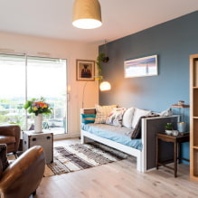 Bed in the living room: types, shapes and sizes, design ideas, location options-4