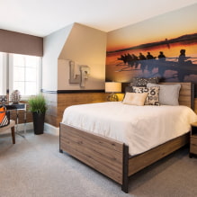 Wooden beds: photos, types, color, design (carved, antique, with a soft headboard, etc.) - 5