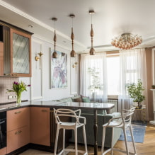 Bar counter in the living room: types, shapes, location options, colors, materials, design-3