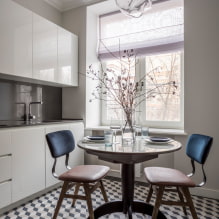 Round tables for the kitchen: photos, types, materials, color, location options, design-7