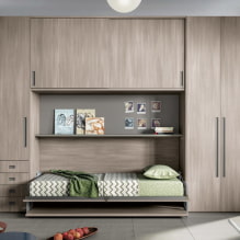 Bed in the wall: photos in the interior, types, design, examples of folding transformers-2