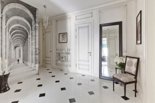 Tiles on the floor in the corridor and hallway: design, types, layout options, colors, combination