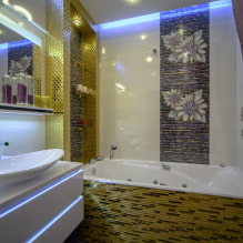 Mosaic in the interior: finishes, types, shapes of tiles, color, design and drawings-8