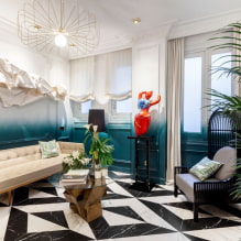 Tiles in the living room: types, photos in the interior, design, colors, layout examples-2