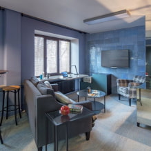 Tiles in the living room: types, photos in the interior, design, colors, layout examples-5