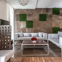 Tiles in the living room: types, photos in the interior, design, colors, layout examples-6