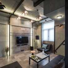 Tiles in the living room: types, photos in the interior, design, colors, layout examples-7