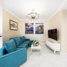 Tiles in the living room: types, photos in the interior, design, colors, layout examples-8