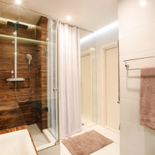 Wood-like tiles in the bathroom: design, types, combinations, colors, cladding and layout options-2