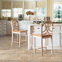 Linoleum for tiles: pros and cons, design, drawings, shapes, colors-7