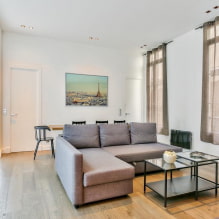 Sofa with an ottoman: types, design, shapes, colors, upholstery materials, location options-3