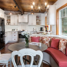 Kitchen with a sofa: types, transformation mechanisms, upholstery materials, shapes, design, colors-1
