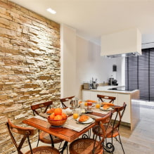 Decorative stone in the interior: finishes, colors, design, types of imitation, combinations-7