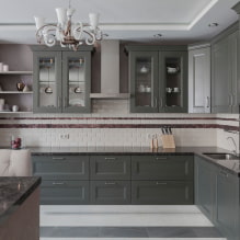 Boar tile on the kitchen apron: types, colors, design, drawings, photos in the interior-2