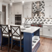 Boar tile on the kitchen apron: types, colors, design, drawings, photos in the interior-4