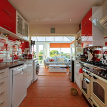 Boar tile on the kitchen apron: types, colors, design, drawings, photos in the interior-6