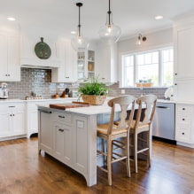 Boar tile on the kitchen apron: types, colors, design, drawings, photos in the interior-7