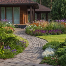 Paving slabs: types, shapes, texture options, colors, drawings and patterns, layout examples-4