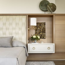 Bedside tables: design, types, materials, colors, decor, photos in the interior-7