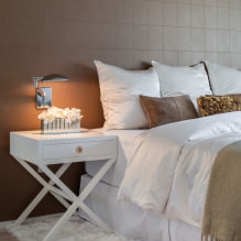 Bedside tables: design, types, materials, colors, decor, photos in the interior-8