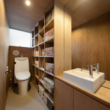 Wardrobe in the toilet: design, types, location options, photo in the interior-3