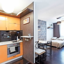 Design studio apartment 30 sq. m. - interior photos, furniture arrangement ideas, lighting-1