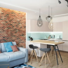 Kitchen-studio: layout, zoning, forms of kitchen sets, choice of furniture and appliances-8