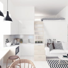 Design studio apartment 20 sq. m. - photo of the interior, choice of color, lighting, ideas of arrangement-2