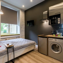 Design studio apartment 20 sq. m. - photo of the interior, choice of color, lighting, ideas of arrangement-4