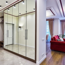 Wardrobe in the hallway and corridor: types, internal content, location, color, design-2